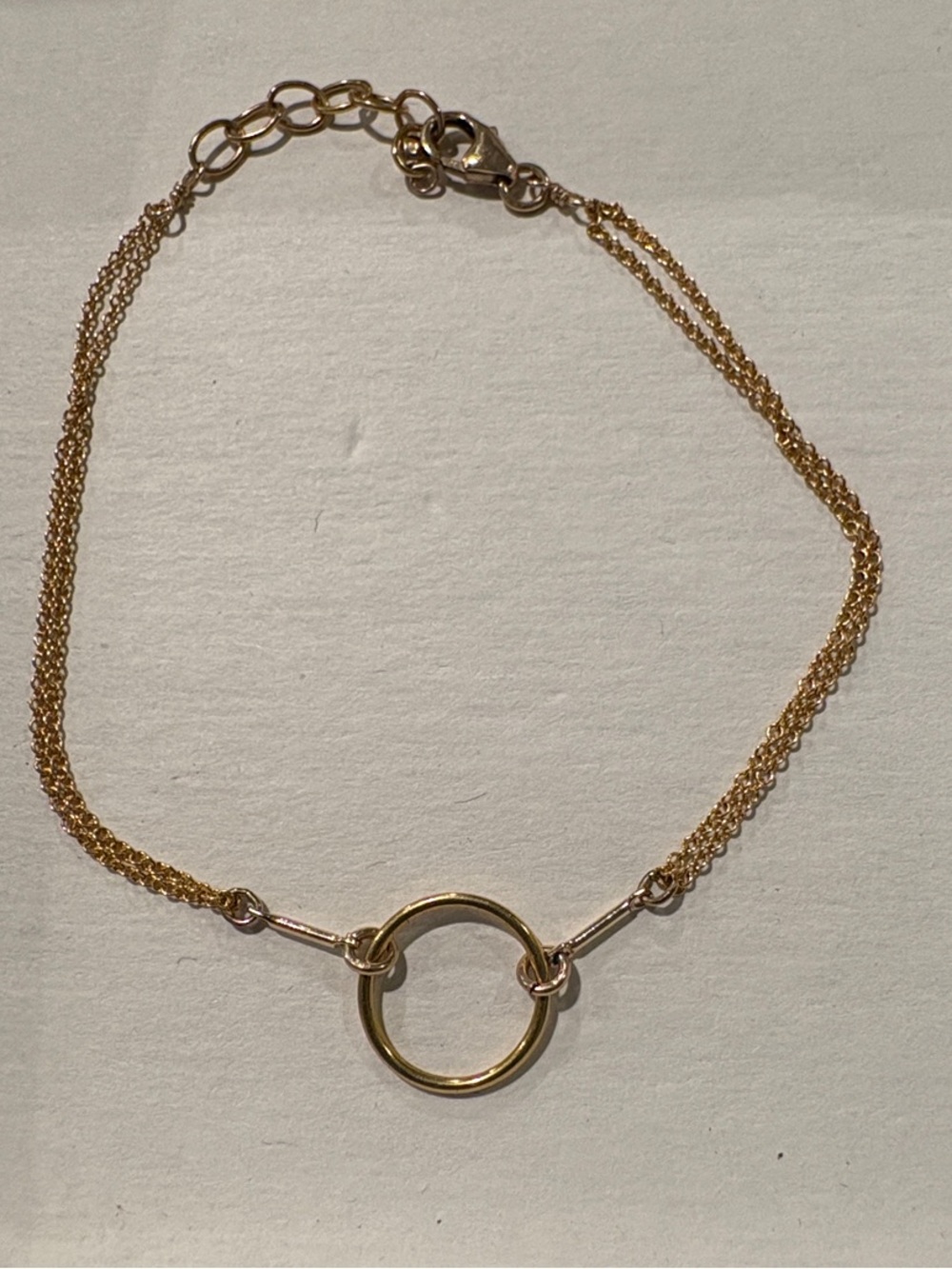 Dogeared Original Karma Gold Plated Circle Double Chain Bracelet